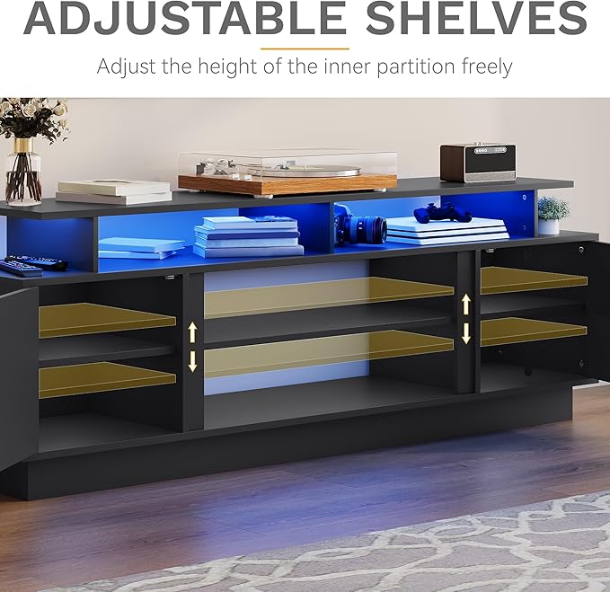 DWVO Modern TV Stand for 65/75 Inch TVs, Entertainment Center - Image 3