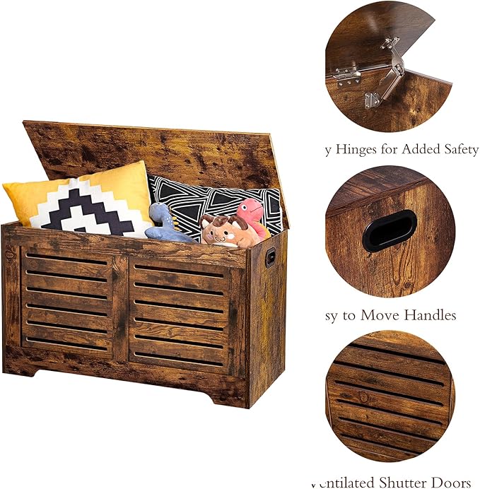 DINZI LVJ Storage Chest, Flip-Top Wooden Toy Box - Image 8