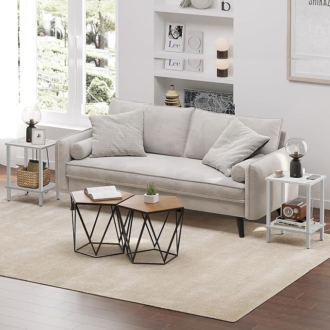 TUTOTAK End Table, Side Table, Nightstand, 2-Tier Storage Shelf, Sofa Table - Image 5