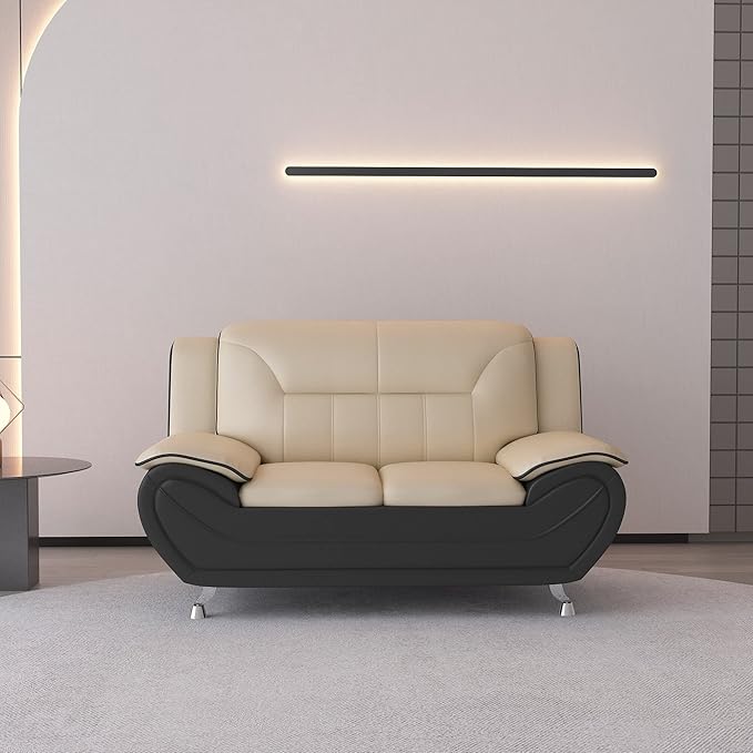 Container Furniture Direct Michael Modern Faux Leather Upholstered Stainless - Image 6