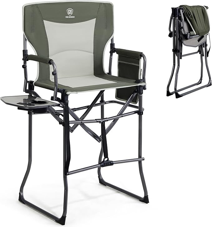 EVER ADVANCED Portable 30.7" Seat Height Tall Folding Camping Chair Directors by EVERADVANCED