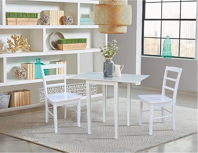 IC International Concepts, Solid Wood Small Drop Leaf Dining Table, Solid Real - Image 2