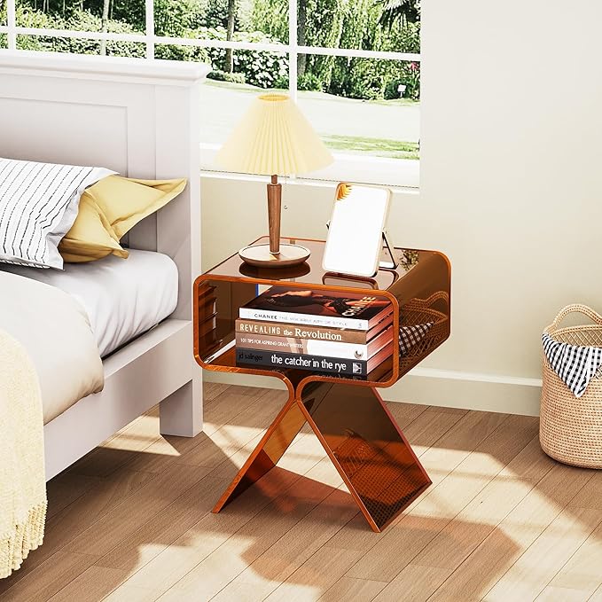 Acrylic Nightstand Side Table Modern Design Clear Home Decor Display End Table - Image 2