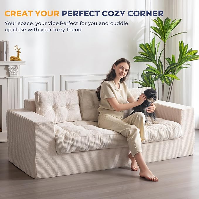 MAXYOYO 3 Seater Couch for Living Room, Boneless Couch - Image 8