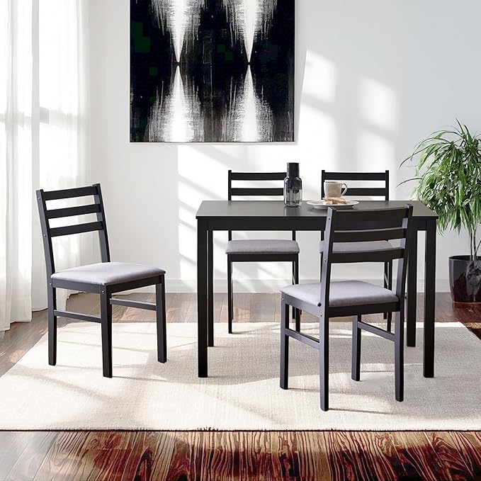 Livinia Seattle Modern Farmhouse Kitchen Dining Room Chair Set of 2, Solid Wood - Image 2