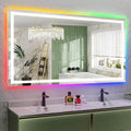 68x38 Inch RGB LED Bathroom Mirror Front Light and RGB Backlit Lighted Vanity by YEELAIT