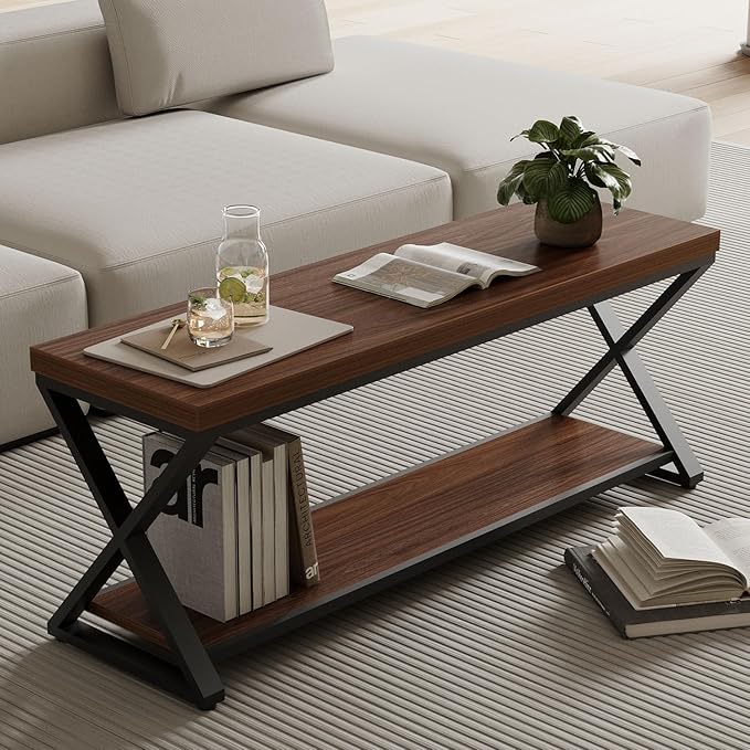 IBF Wood Entryway Bench Indoor, Industrial Wooden Metal Entry Shoe Storage - Image 6