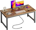 Huuger 55 x 24 inch Desk with Power Outlets & USB-C, Deeper & Thicker Desktop by Huuger