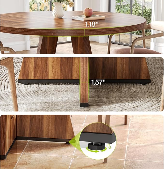 LITTLE TREE Round Dining Table for 4-6 People, 47 Inches Dining Room Table - Image 6