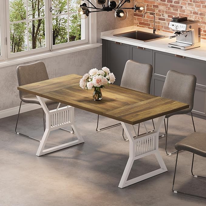 GarveeHome 70.8 Inch Dining Table 4-6 Person, Kitchen Table - Image 8