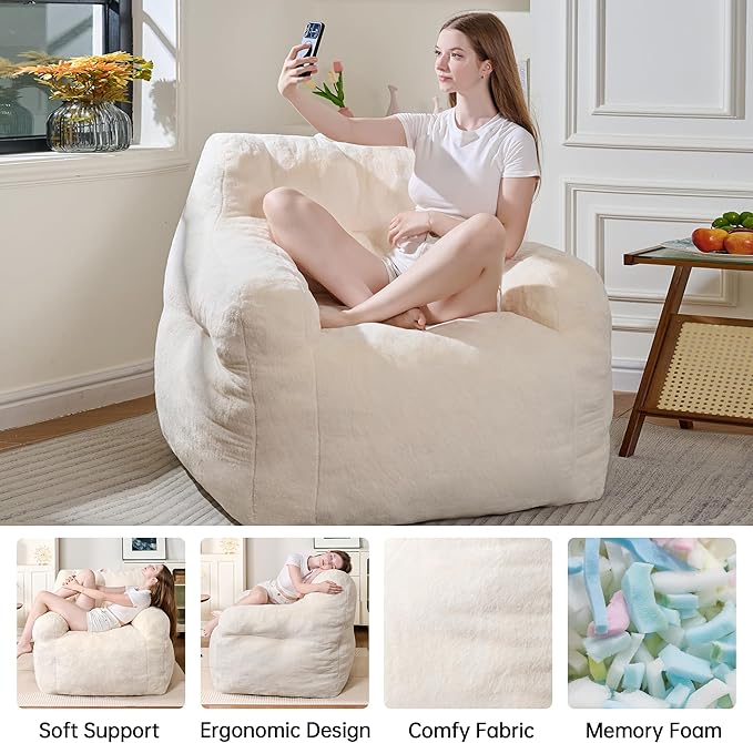 Giant Bean Bag Chairs for Adults and Kids, 3FT Bean Bag Chair - Image 8