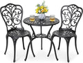 NUU GARDEN 3 Piece Bistro Set Outdoor, All Weather Cast Aluminum Patio Bistro by NUUGARDENCORPORATION
