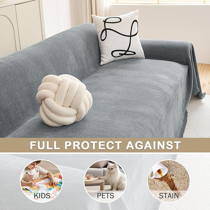 hyha Couch Cover for Dogs, Boho Sofa Covers for 3 Cushion Couch Washable - Image 3