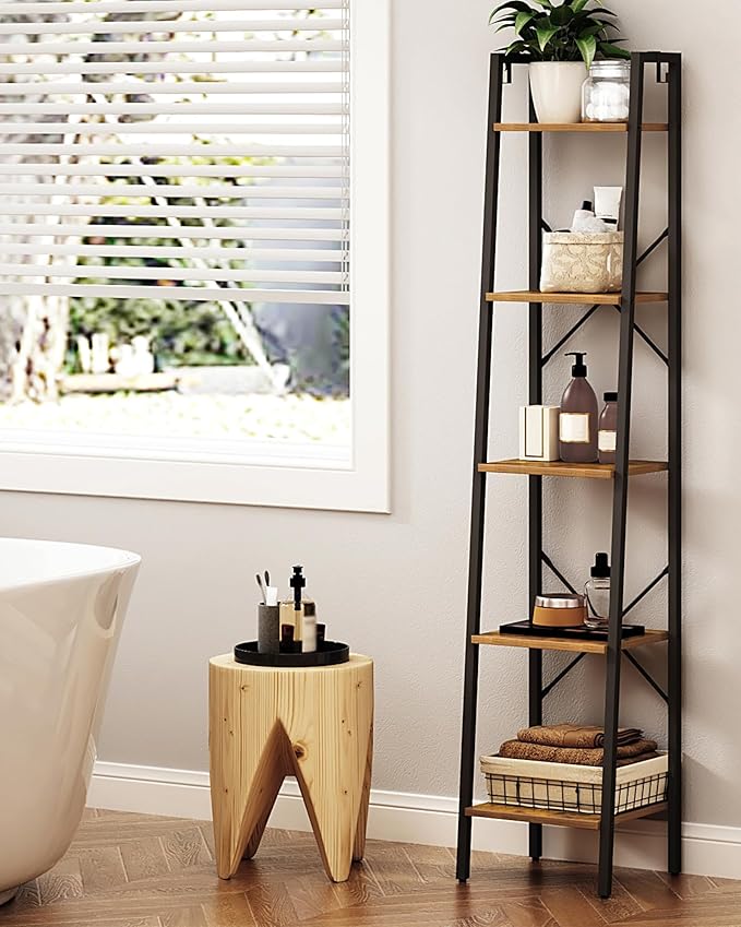 Ladder Shelf, Bookshelf Bookcase, Freestanding Corner Storage Shelve - Image 5