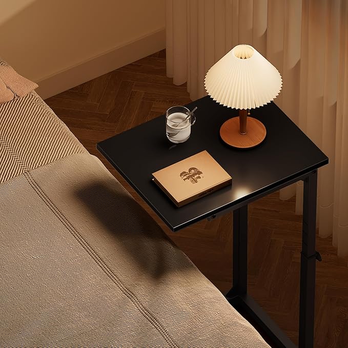 Vagusicc C Shaped End Table, Sofa Table That Slide Under, C Table End Table TV - Image 5