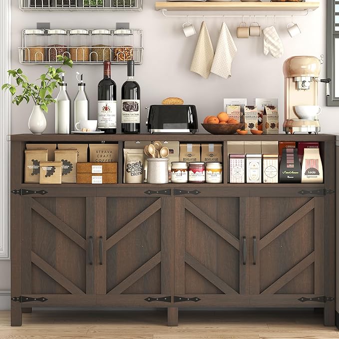 Buffet Sideboard with Storage Farmhouse with 4 Doors, Dining Room - Image 7