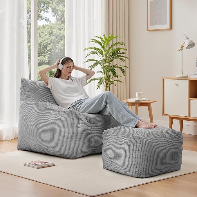 INMOZATA Bean Bag Chair for Adults, 3FT Beanbag Chair - Image 6