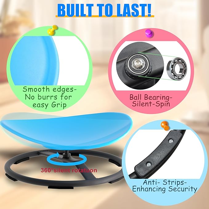 Spinning Chair for Autistic Kids, Sensory Swivel Spin Chair for Children - Image 3
