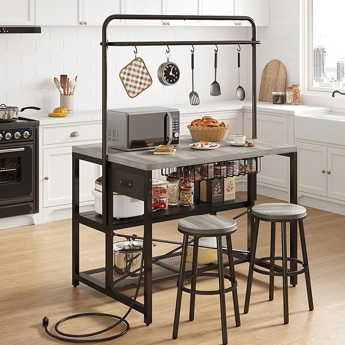 46" Large Kitchen Island Table Baker Rack - Image 2