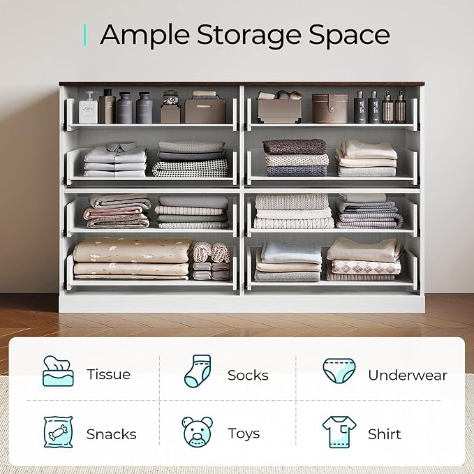 LINSY HOME 8 Drawer Dresser for Bedroom, Modern TV Stand Dressers - Image 7