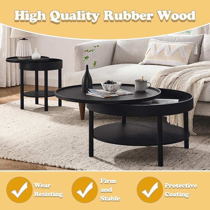 Circular Coffee Table, Living Room Table - Image 5