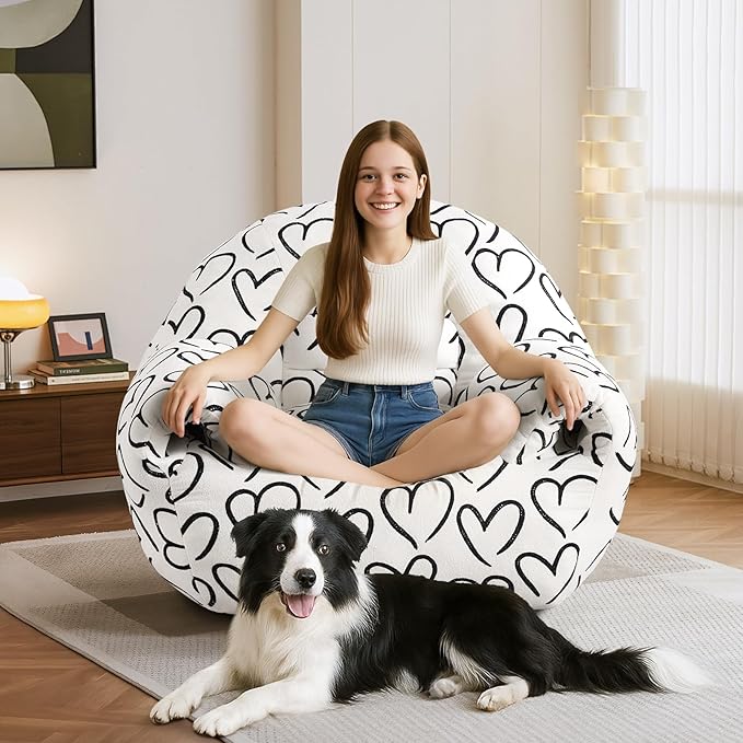 DAICO Bean Bag Chairs for Adults, Comfy Bean Bag Sofa Chair - Image 8
