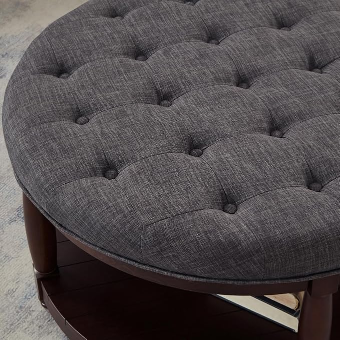 24KF Upholstered Round Coffee Table - Image 5