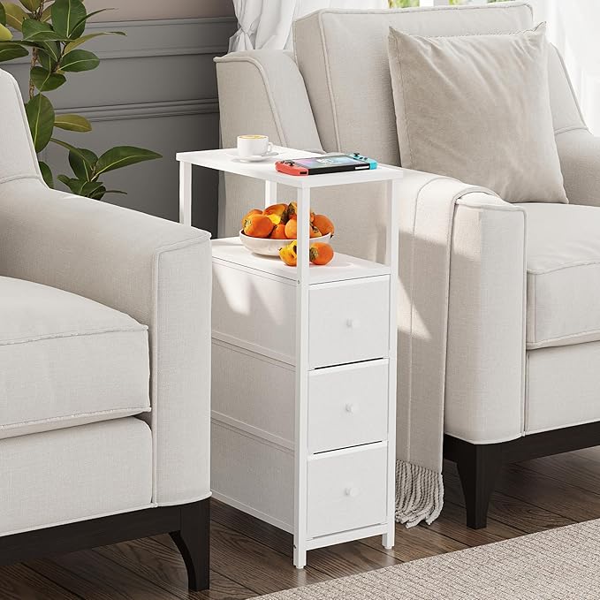 TUTOTAK Narrow Night Stand, Slim End Table, Tall Side Table - Image 2