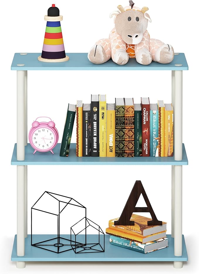Furinno Turn-N-Tube 3-Tier Compact Multipurpose Shelf Display Rack, Light - Image 6