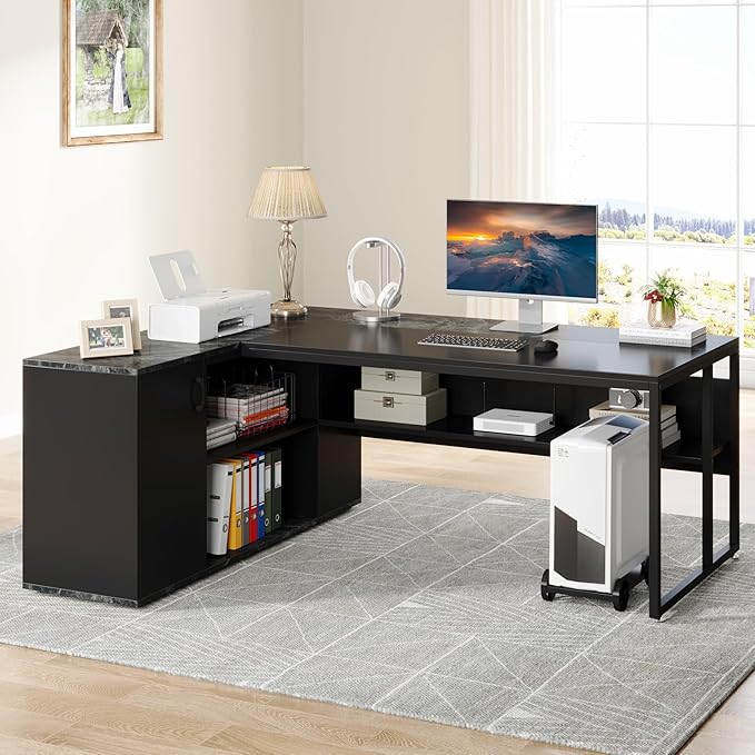 Tribesigns 71 inch Executive Desk, L Shaped Desk - Image 6