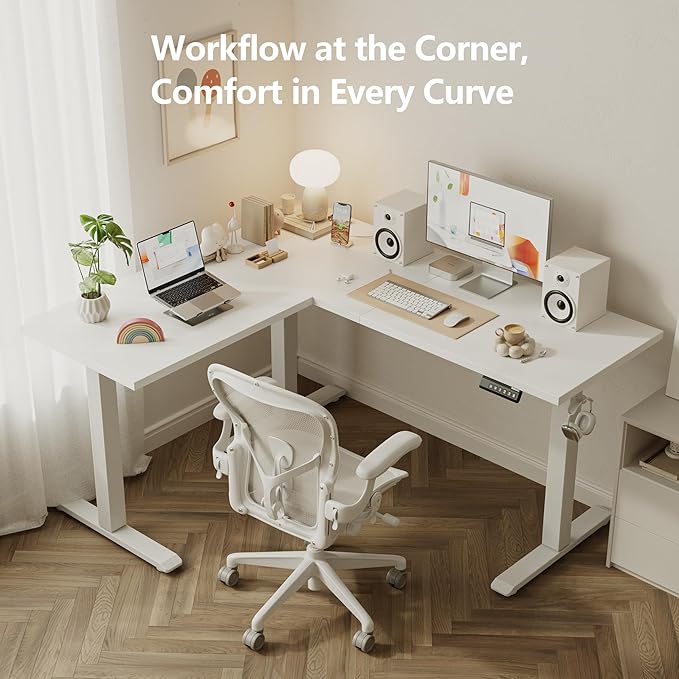 Agilestic 59 Inch L Shaped Standing Desk Adjustable Height, Electric Corner - Image 4