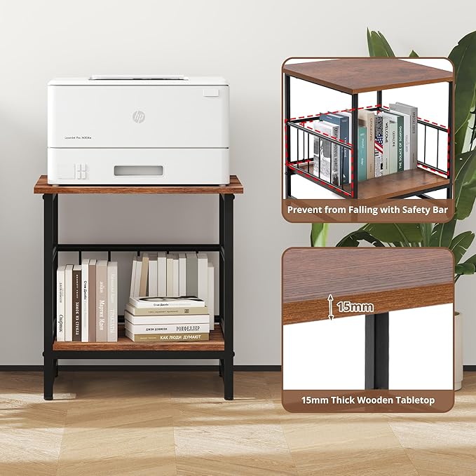 Industrial Night Stand, 18” Square Side Table - Image 4