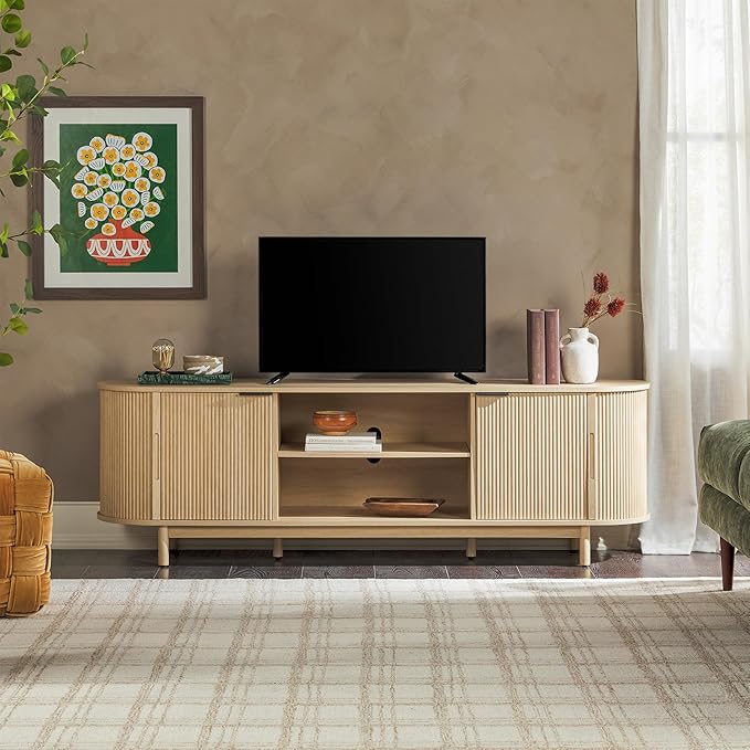 Walker Edison Modern Curved Reeded TV Stand by WalkerEdison