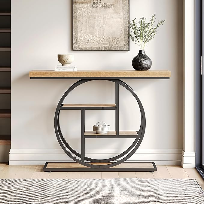 LITTLE TREE Console Table, 4-Tier Entryway Table Behind Couch Table, 41.3-Inch - Image 3