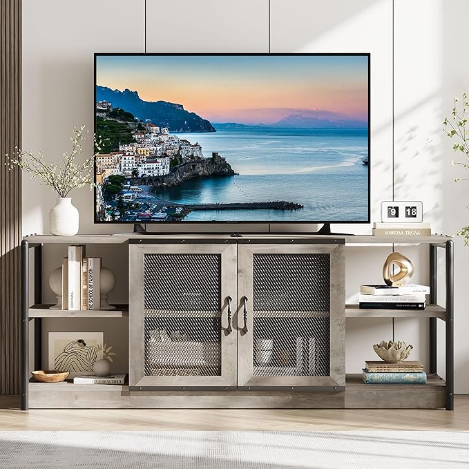 GarveeHome Farmhouse TV Stand for 65/75 Inch TVs, Entertainment Center by GarveeHome