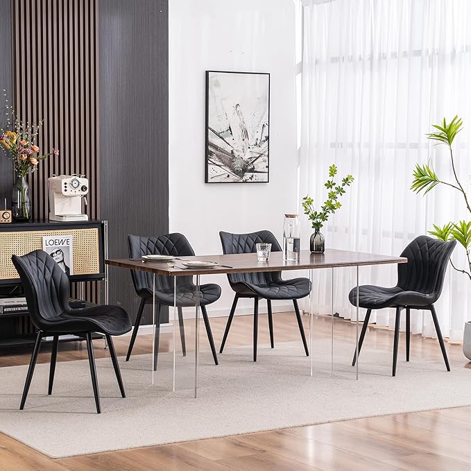 YOUNIKE Dining Chairs Set of 2, Upholstered Faux Leather Kitchen & Dining Room - Image 8