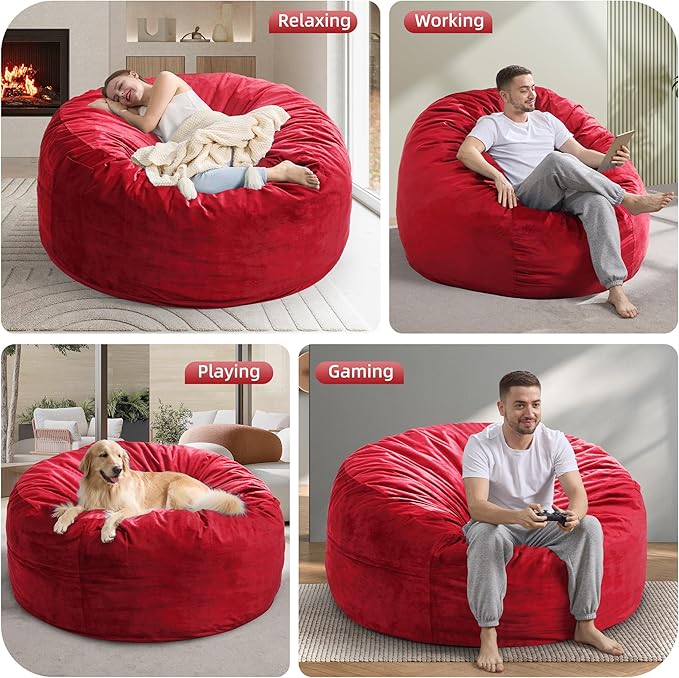 Hobestluk 5FT Bean Bag Chair Giant Bean Bag Chairs - Image 5