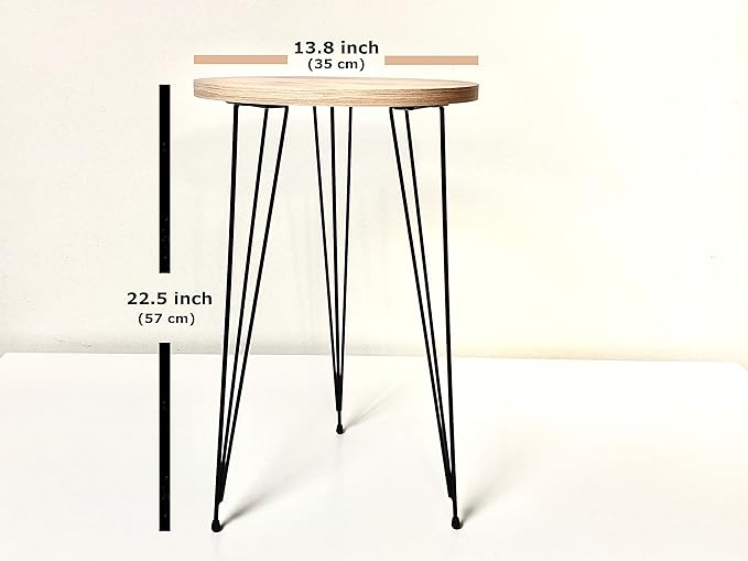 PAK HOME Set of 2 High Gloss Gold End Tables Round Wood Sofa Side Coffee Tables - Image 2