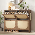 Nicetree Shoe Cabinet Storage for Entryway, Farmhouse Slim Shoe Organizers by Nicetree