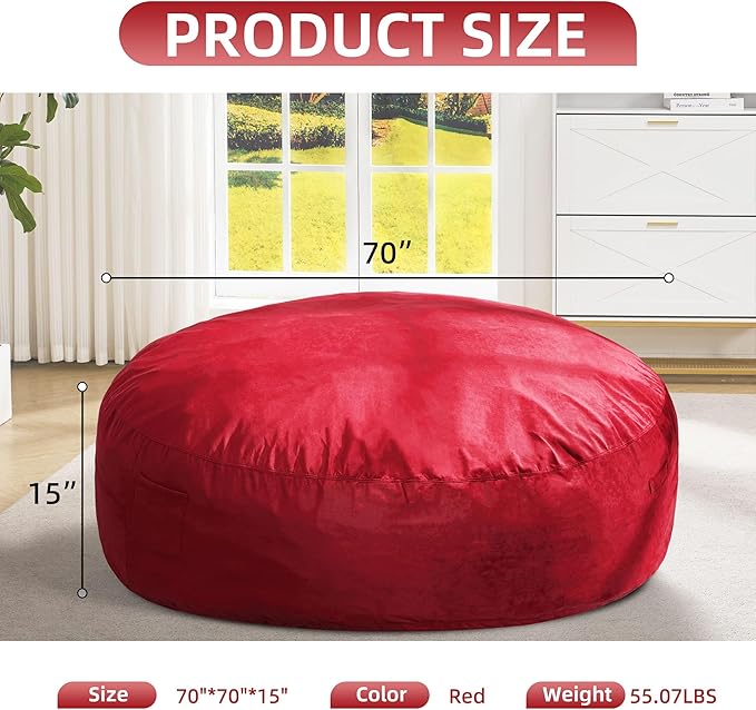 Hobestluk 6FT Bean Bag Chair Bean Bag Chairs - Image 2