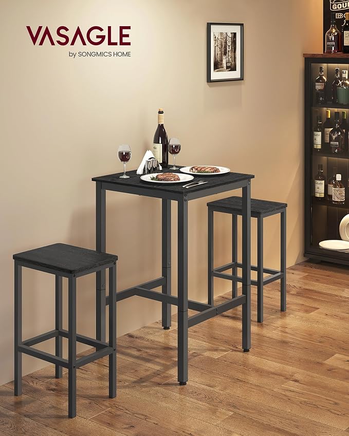 VASAGLE Bar Table, Small Kitchen Dining Table, High Top Pub Table, Height - Image 4