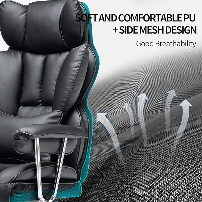 Efomao Desk Office Chair 400LBS, Big and Tall Office Chair, PU Leather Computer - Image 6