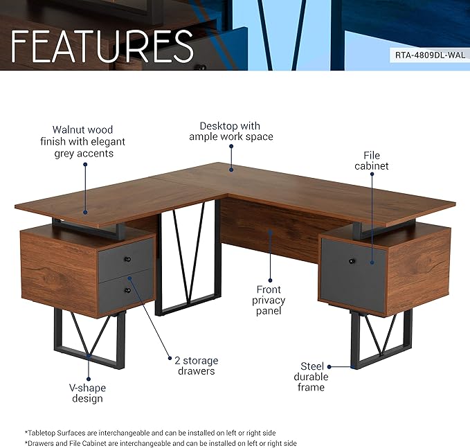 Techni Mobili Reversible L Shaped Desk - Image 3