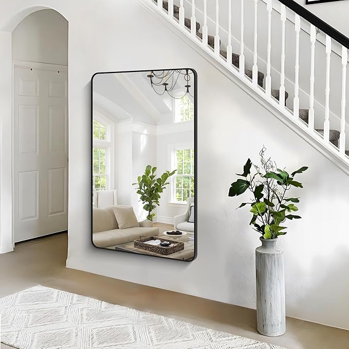 55x36 inch Bathroom Mirror, Wall Mounted Bathroom Frame Vanity Mirror - Image 4