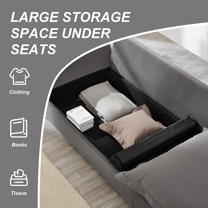 126 Inch Sailing Design Modular Sectional Cloud Sofa - Image 5