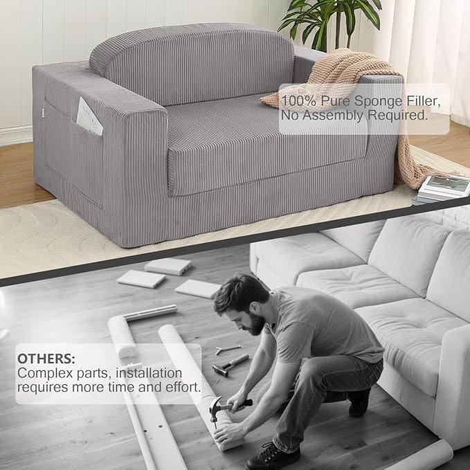 MeMoreCool Convertible Sofa Bed, Pull Out Loveseat Sleeper Sofa, Small Boneless - Image 5