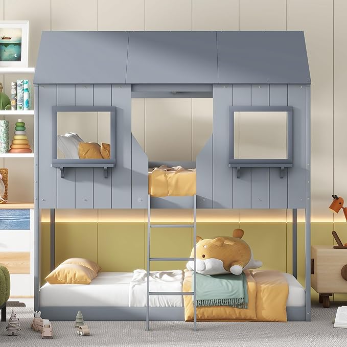 Ball & Cast Twin Over Twin Size Playhouse Bunk Bed - Image 3