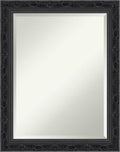 Amanti Art Bathroom Mirror for Over Sink, 29x23 Filigree Gloss Black Rectangle by AmantiArt