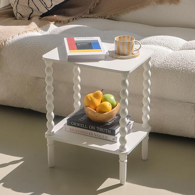 White End Table, Small Side Table - Image 2