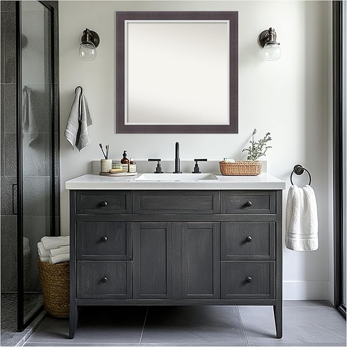 Amanti Art Brown Bathroom Mirror - Image 4